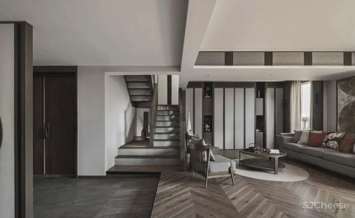 清杺之禅,朴素雅致的中式跃层 原木空间设计