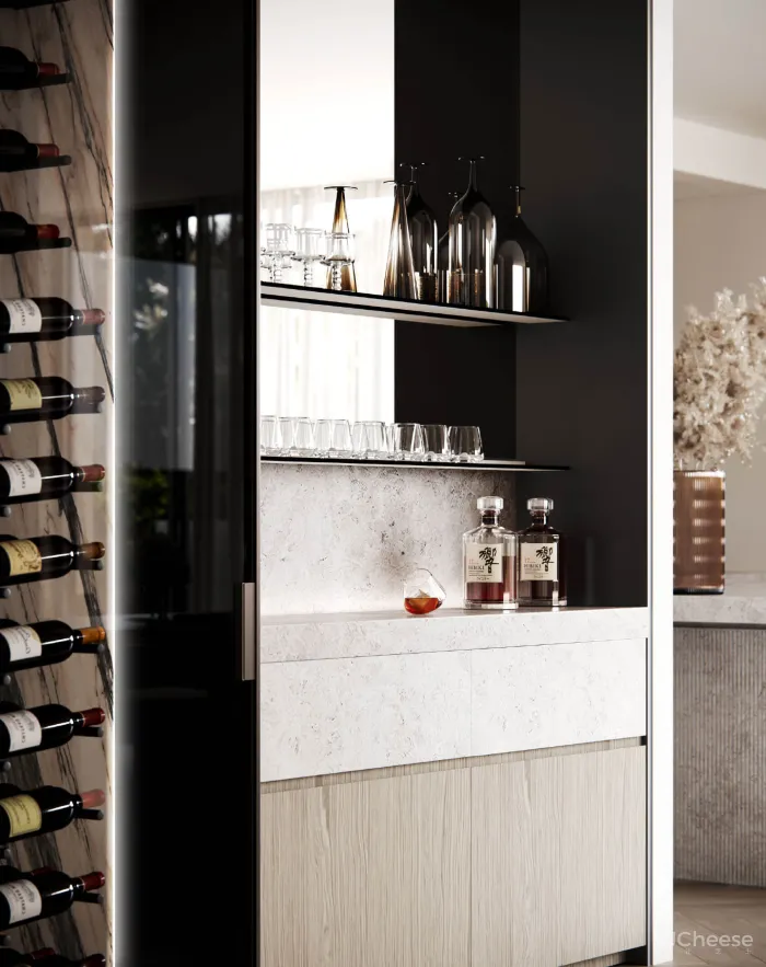 开放式布局的平层公寓,简约而不简单的材质细节