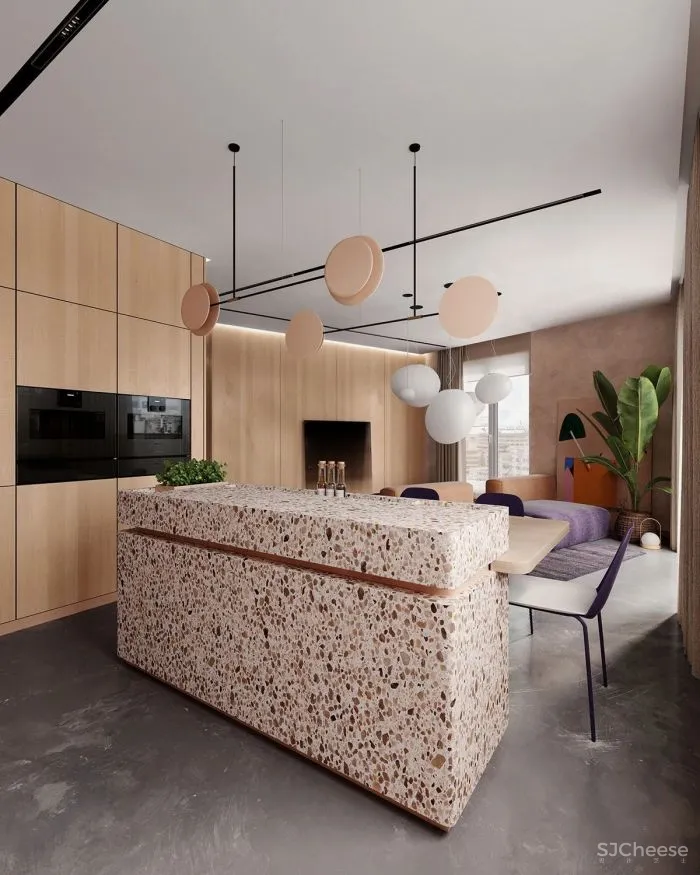 装修 灵感 88㎡米色系公寓，灯饰 彩色玻璃，高级感炸裂！！！