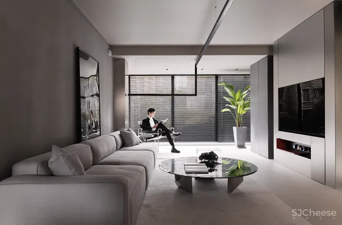 FF DESIGN • 折线｜120平一人居，50度灰的空间独白