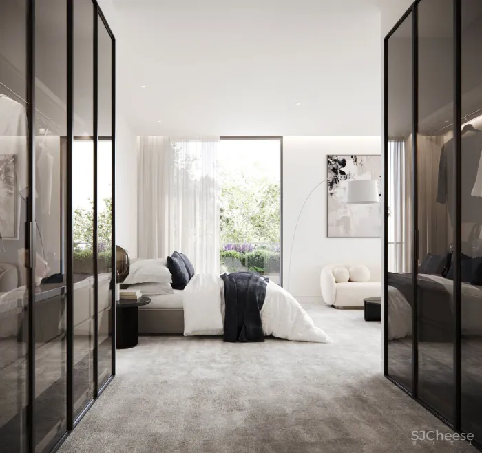 开放式布局的平层公寓,简约而不简单的材质细节