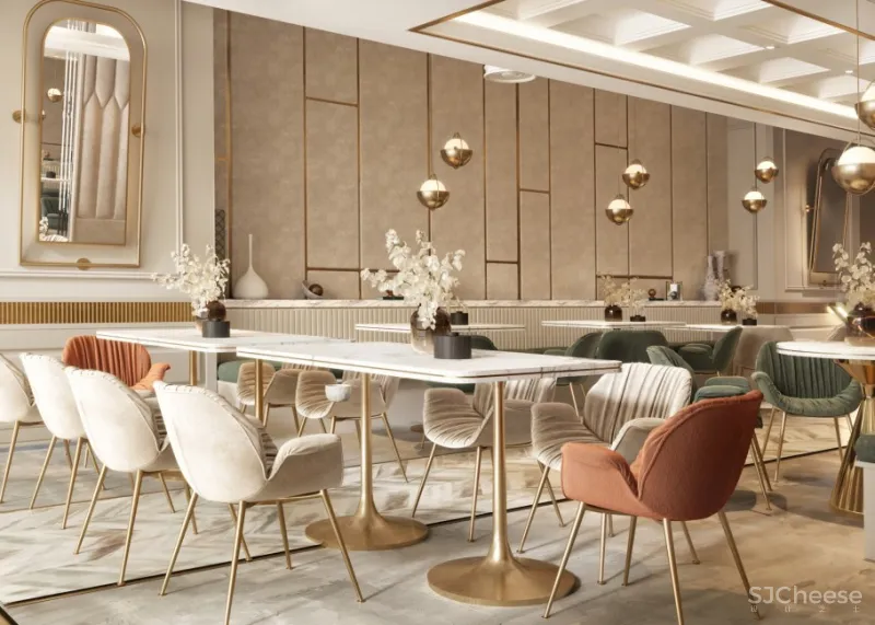 撞色餐厅唤醒疲惫味蕾