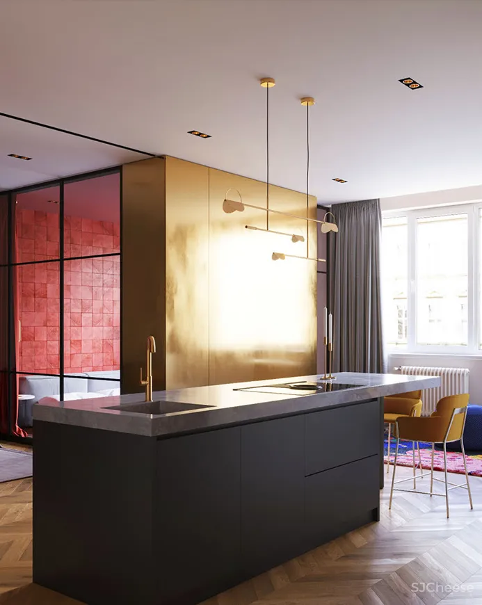 一座60平米的度假风公寓,却大胆采用了高饱和度的印度风?