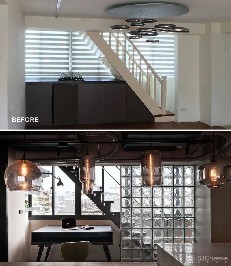 132㎡工业风Loft，玻璃材质、大中岛、独立衣帽间...打造职住一体的家！