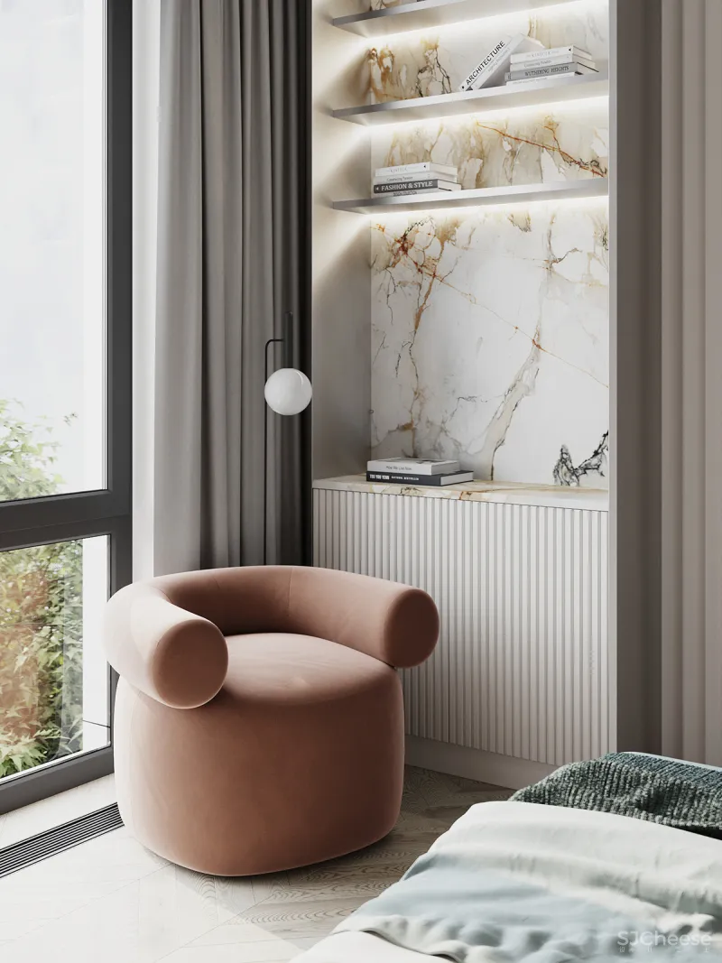 一室一厅奢华公寓,精致的简约设计更有格调!