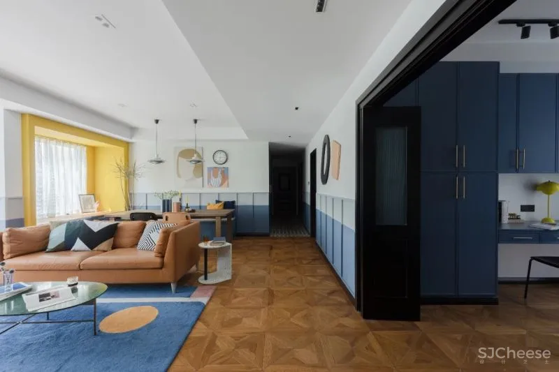 屋主审美太仙了!121m²蓝 黄大胆撞色!精致又实用!