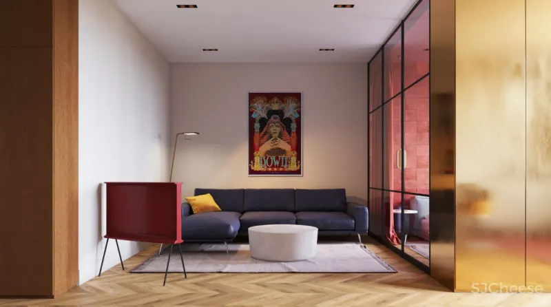 一座60平米的度假风公寓,却大胆采用了高饱和度的印度风?