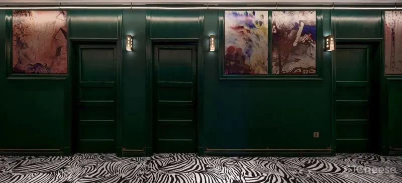 灰绿色 金属感,复古风精品酒店 泛域设计