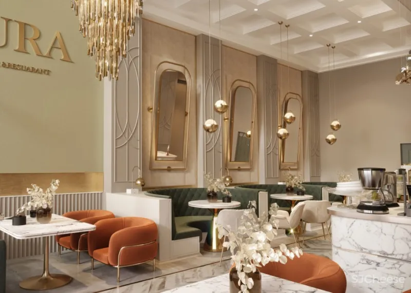 撞色餐厅唤醒疲惫味蕾