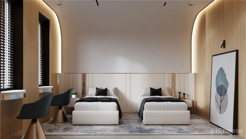 138㎡ 两室一厅,全弧形家居空间连墙面都做成曲线!