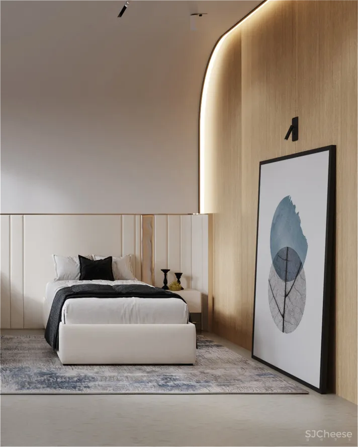 138㎡ 两室一厅,全弧形家居空间连墙面都做成曲线!