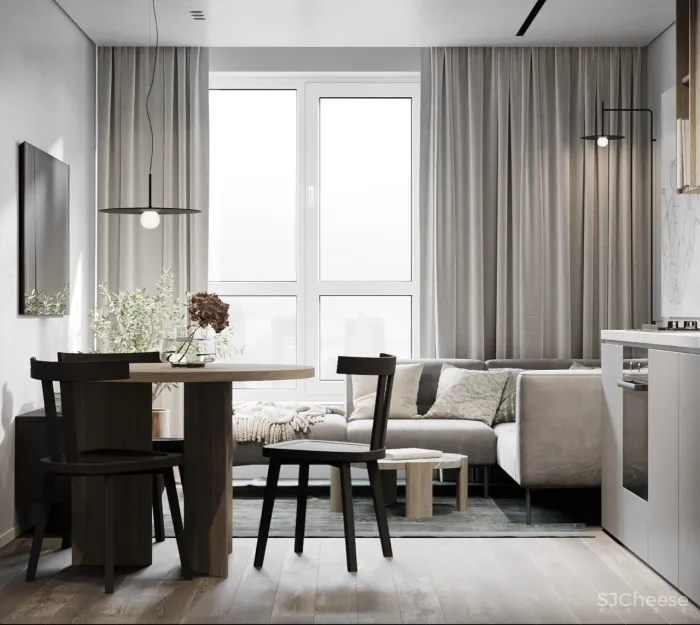 72㎡ 二室一厅二卫,精致的简约设计超有格调!