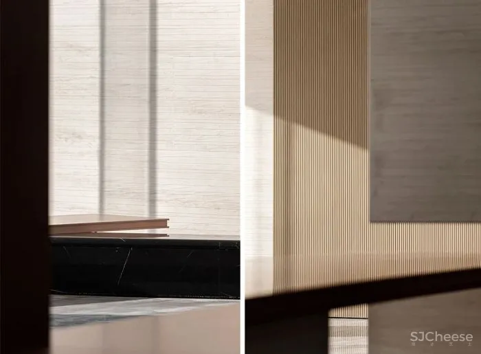 在白色盒子的建筑中进行一场华丽的逐光游戏