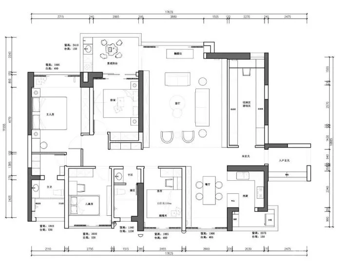深圳屋主买下184㎡,摩登都市风 5米长衣帽间,装出大宅气度!