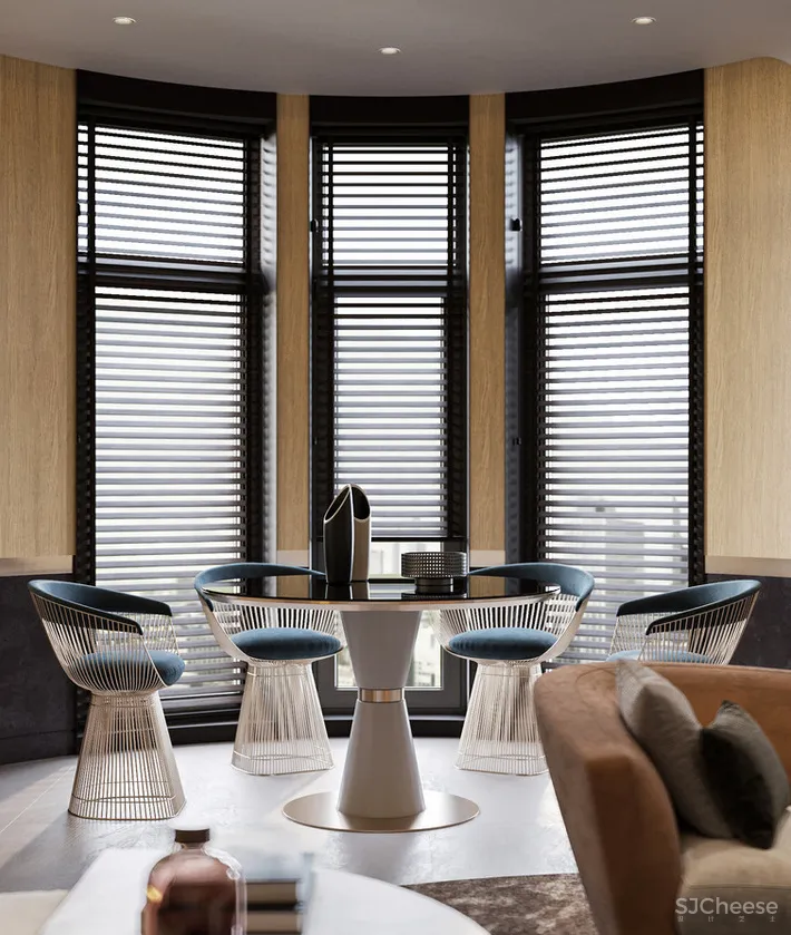 138㎡ 两室一厅,全弧形家居空间连墙面都做成曲线!