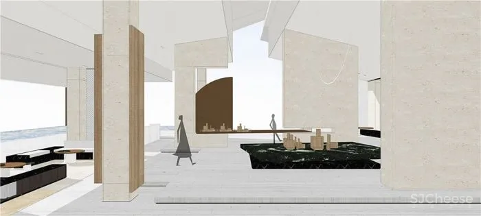 在白色盒子的建筑中进行一场华丽的逐光游戏