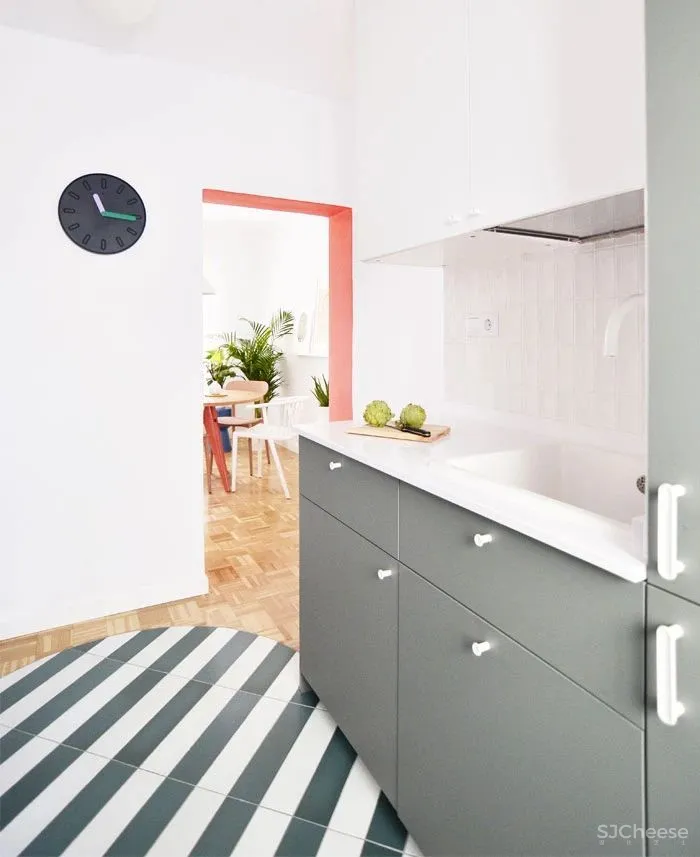 将几种色彩通过不同的材质表现出来,这个新旧结合的家清新又活力