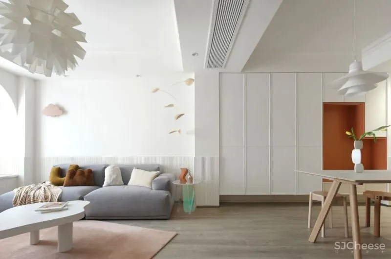 奶油白、仙橘粉、弧形窗……少女与猫的80㎡仙气小两居,美得过分了!