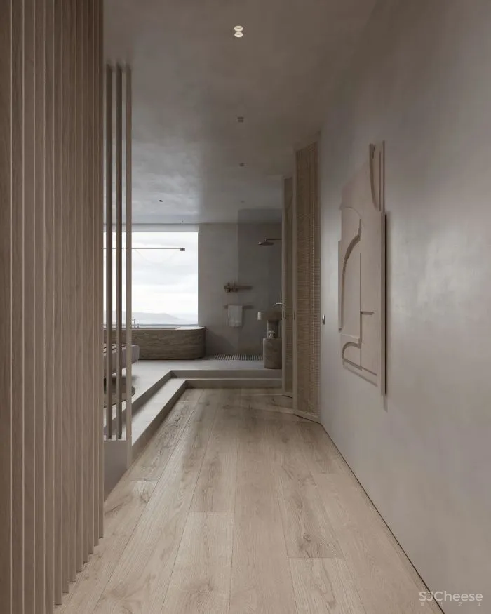 一整面毛石墙,粗犷更有格调