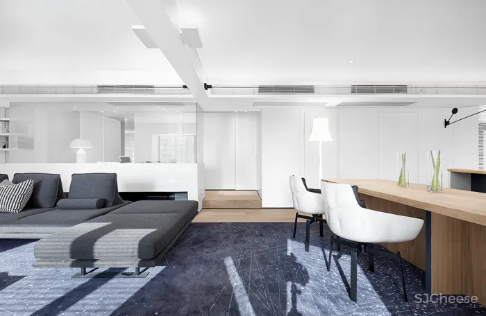 200㎡ 开放式大平层,极简黑白灰 · 讲述留白的艺术!