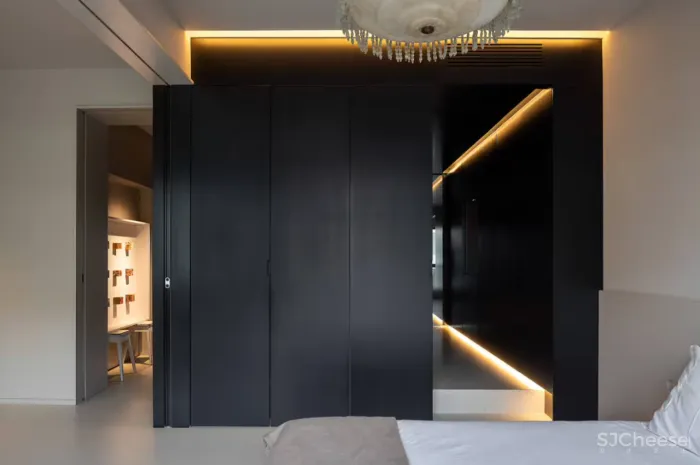 有趣的O型动线让功能区串联,从封闭黑暗到明亮时髦的大翻身