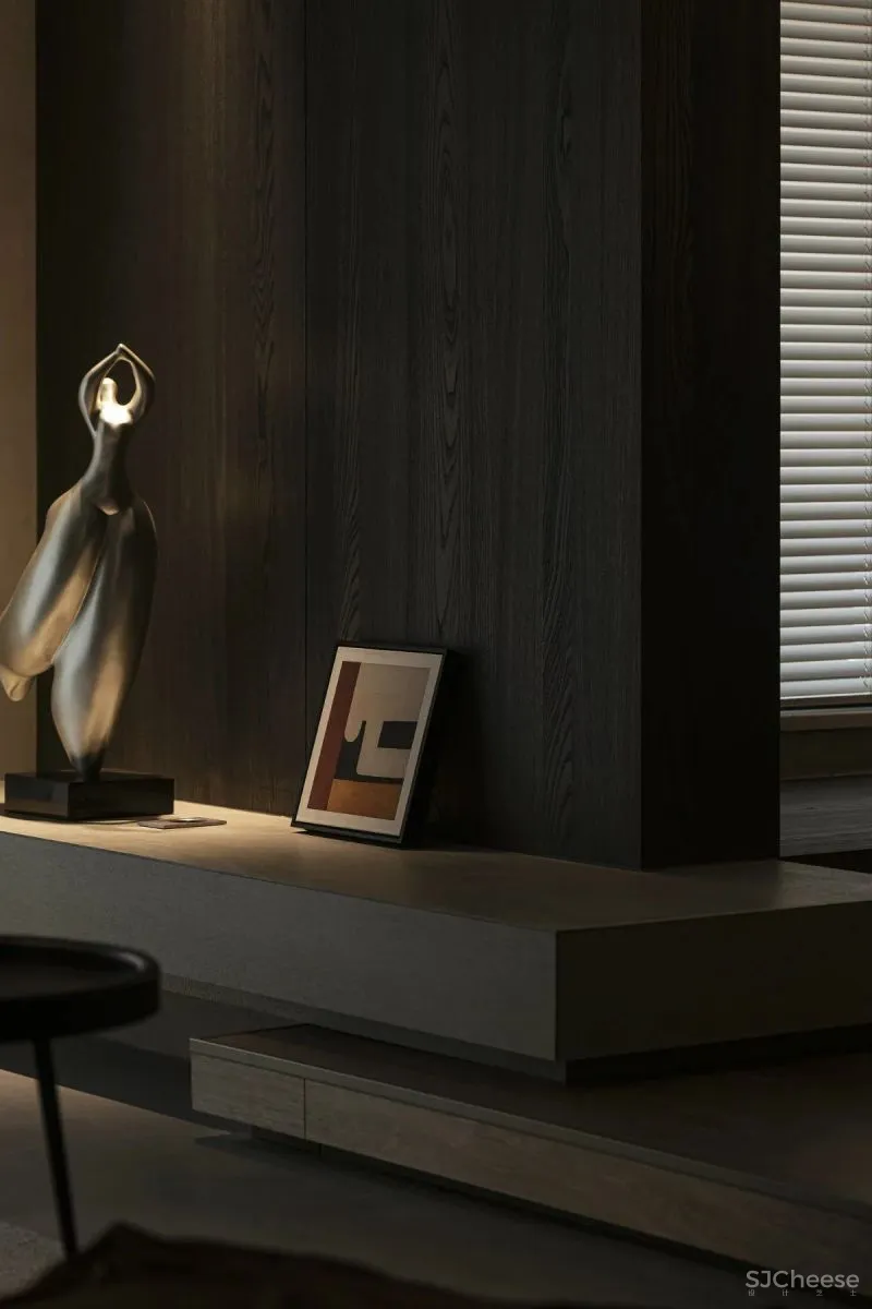 焦糖色 木肌理，有序沉稳的生活基调 璞珥空间设计