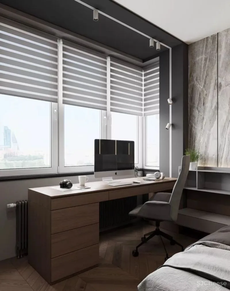 高级灰携手胡桃木，弹奏家居装饰新篇章