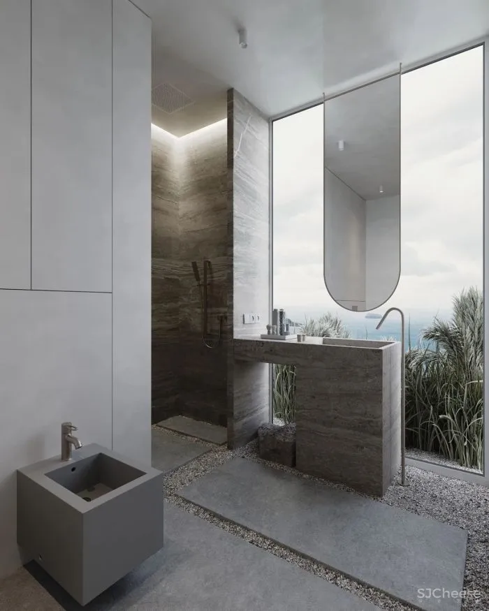 一整面毛石墙,粗犷更有格调