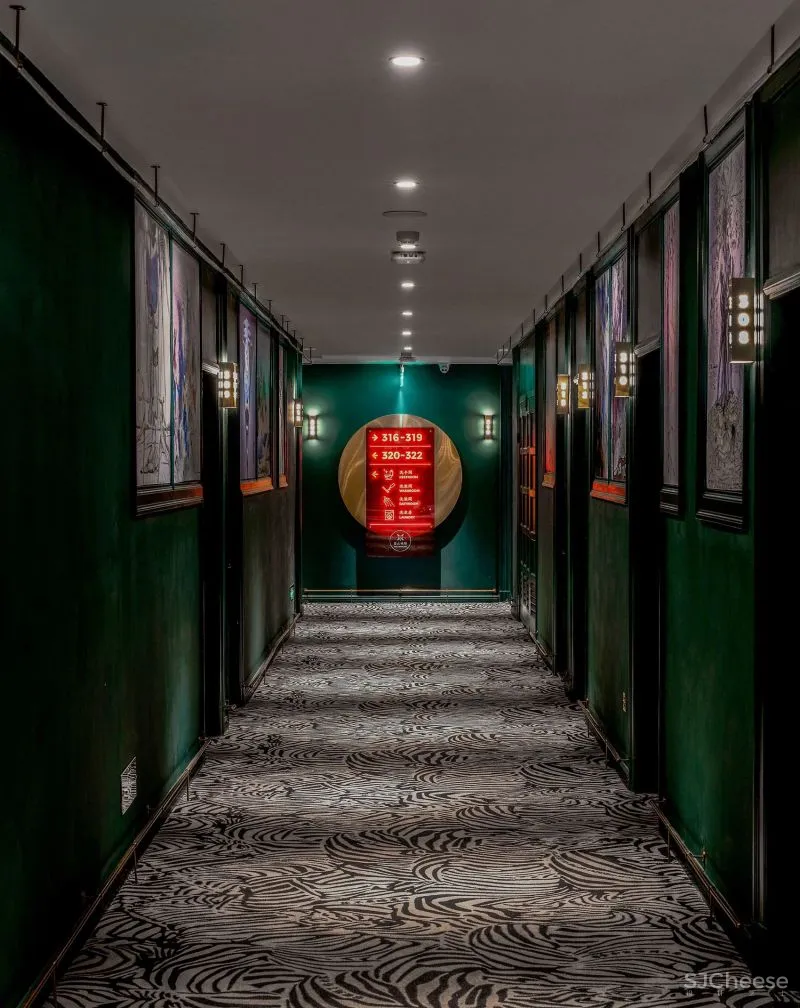 灰绿色 金属感,复古风精品酒店 泛域设计