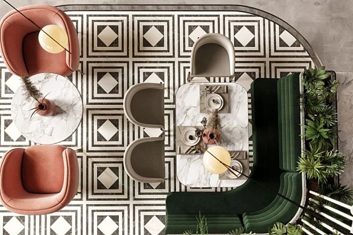 撞色餐厅唤醒疲惫味蕾