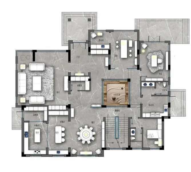 尚层设计:750㎡杭州别墅,人文山水的居住逸境