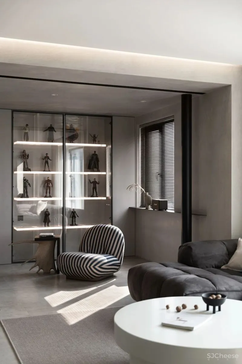 微水泥 木饰面,纯粹自然的侘寂格调 菲拉设计