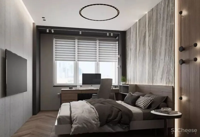 高级灰携手胡桃木，弹奏家居装饰新篇章