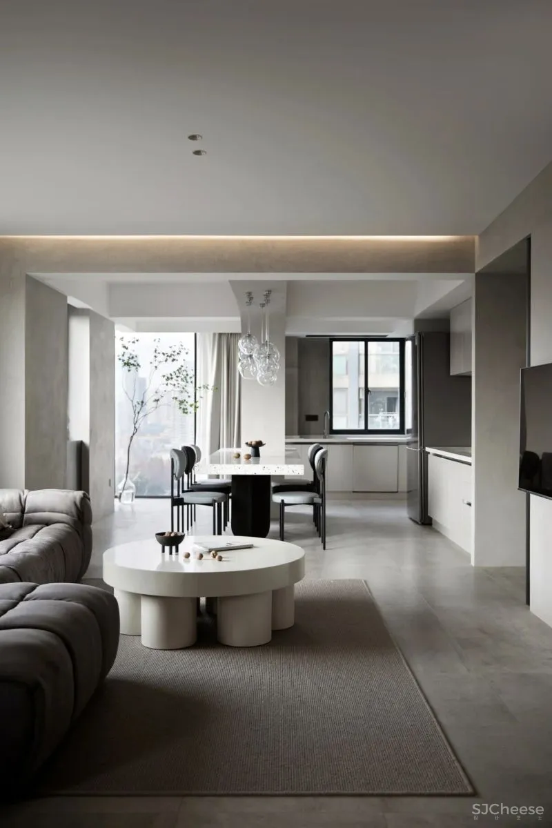 微水泥 木饰面,纯粹自然的侘寂格调 菲拉设计