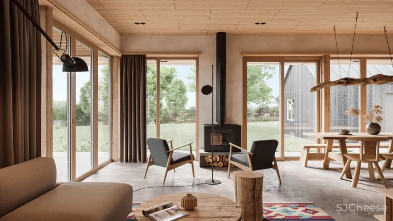 90㎡原木风设计,每一块木头都有它的脾气!