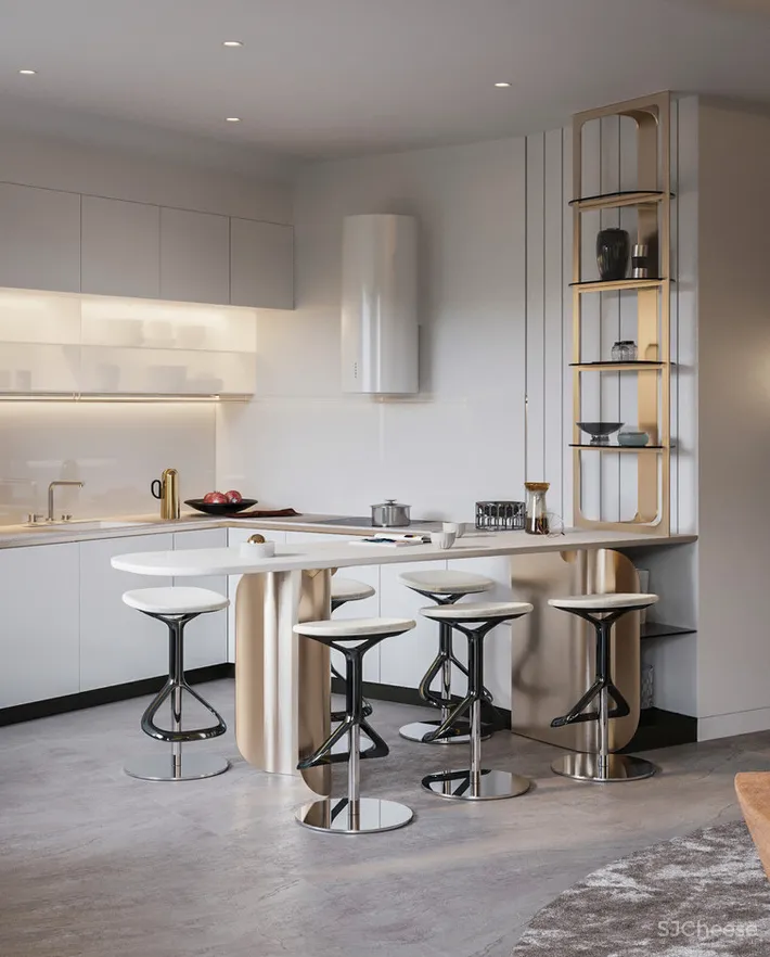 138㎡ 两室一厅,全弧形家居空间连墙面都做成曲线!