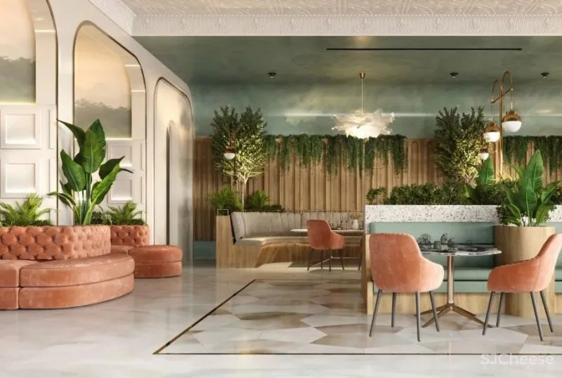 撞色餐厅唤醒疲惫味蕾