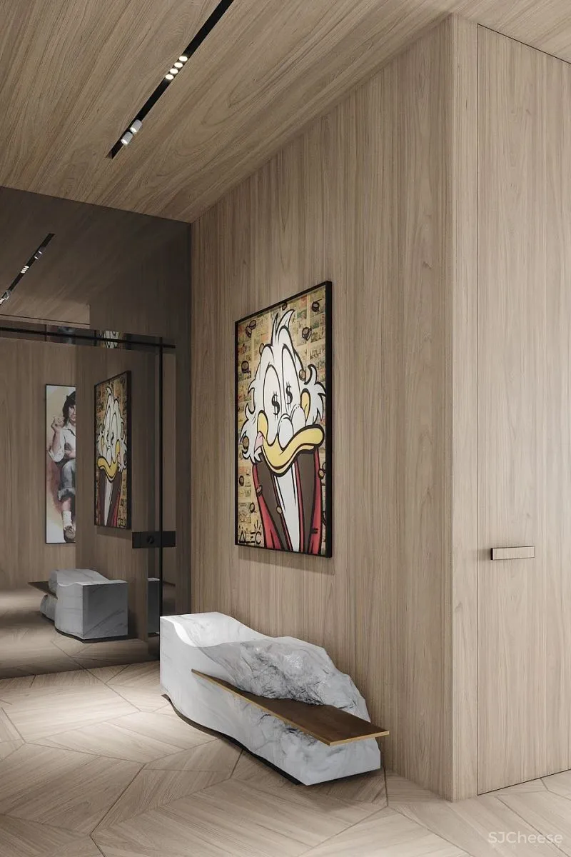 157㎡ 高颜值的男性空间,客厅太抢眼了!