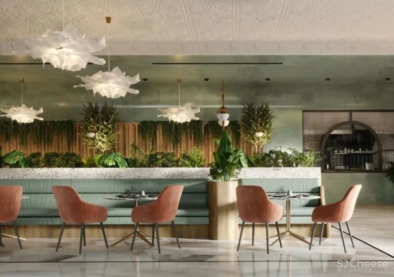 撞色餐厅唤醒疲惫味蕾