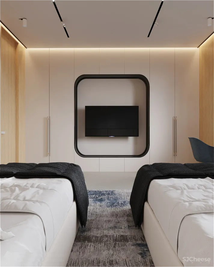 138㎡ 两室一厅,全弧形家居空间连墙面都做成曲线!