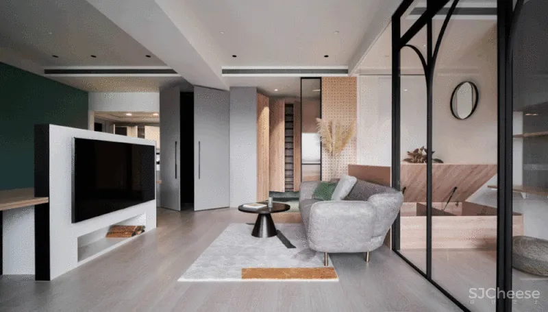 一间被光和爱贯穿的家,多了间书房,扩大了餐厅,生活得更加惬意了!