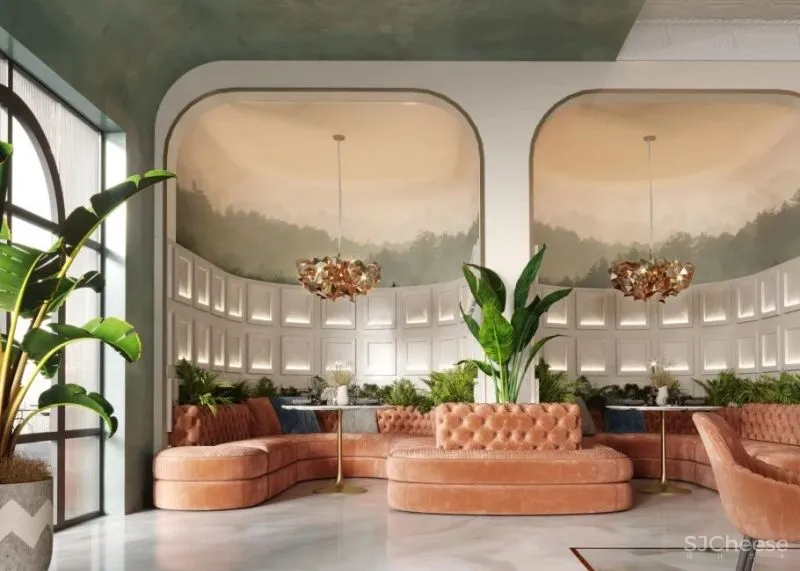 撞色餐厅唤醒疲惫味蕾