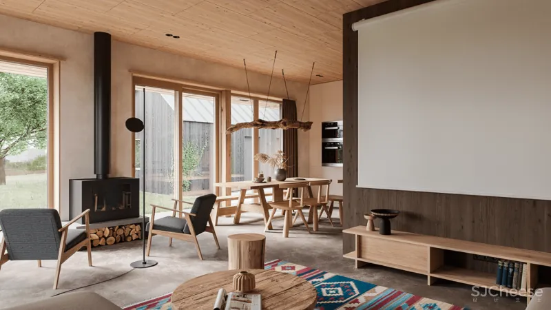 90㎡原木风设计,每一块木头都有它的脾气!