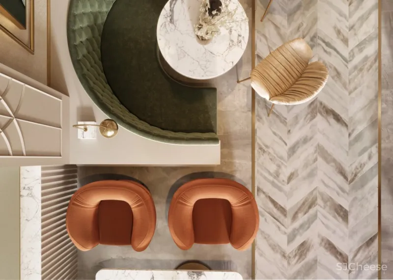 撞色餐厅唤醒疲惫味蕾