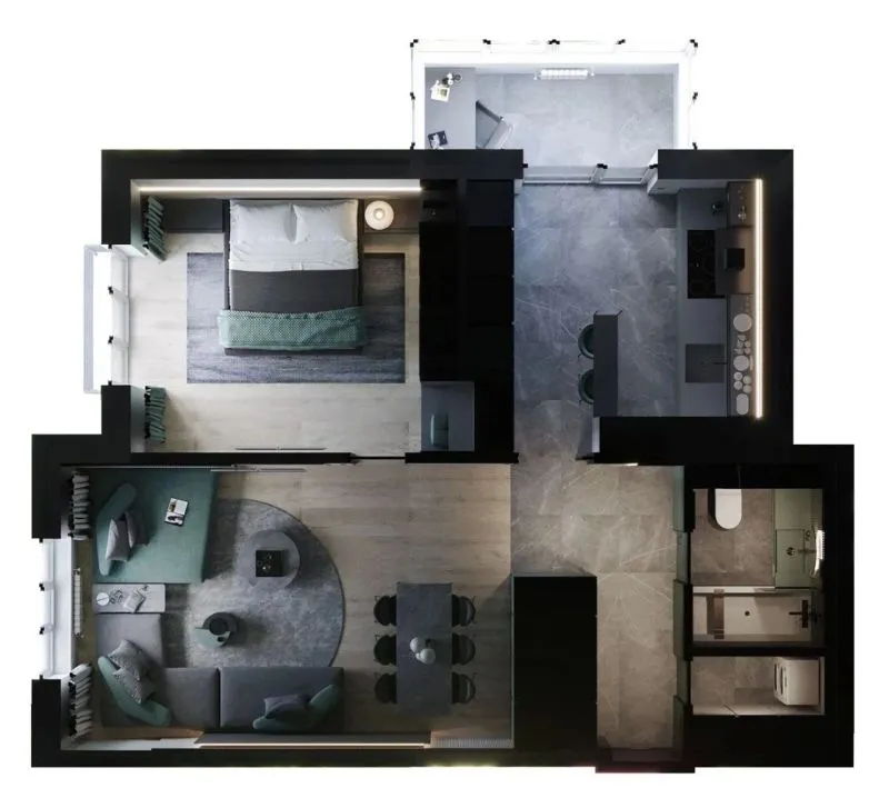 他一个人住45㎡:封闭式超美!这简直就是小户型的逆袭!