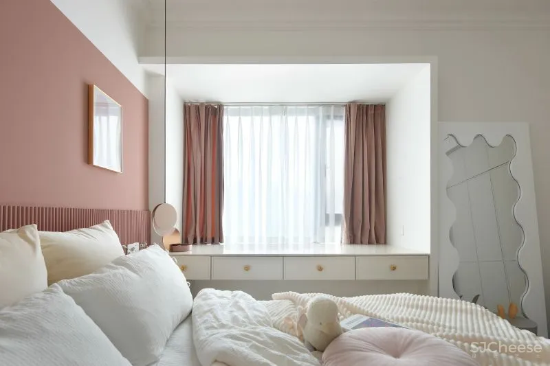 奶油白、仙橘粉、弧形窗……少女与猫的80㎡仙气小两居,美得过分了!
