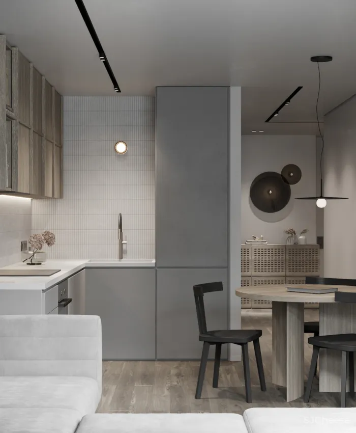 72㎡ 二室一厅二卫,精致的简约设计超有格调!