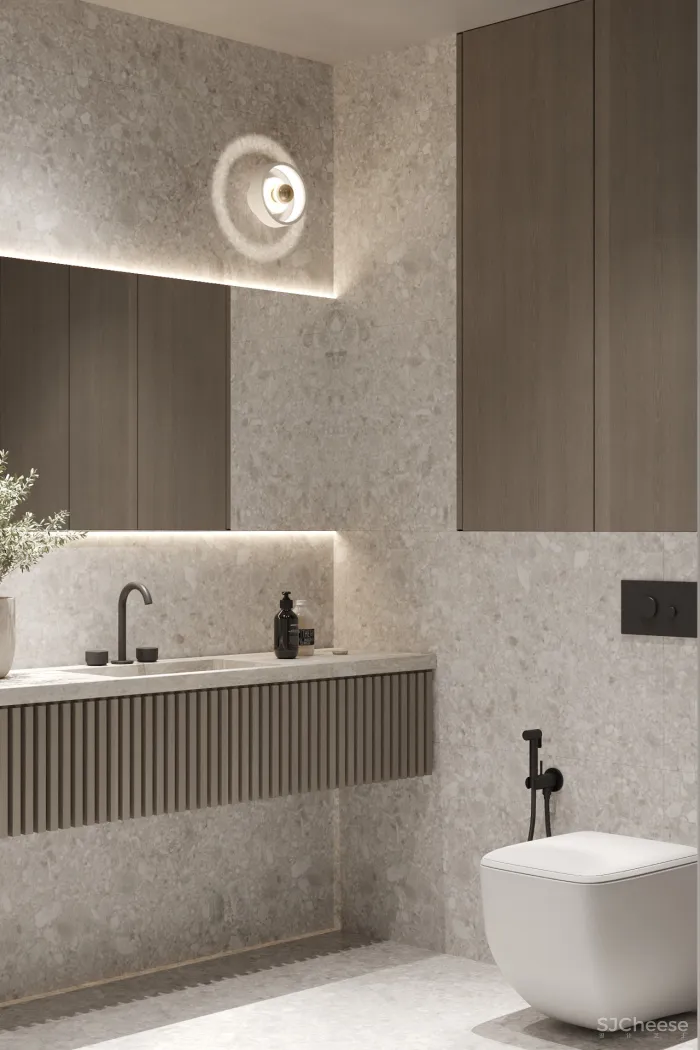 72㎡ 二室一厅二卫,精致的简约设计超有格调!