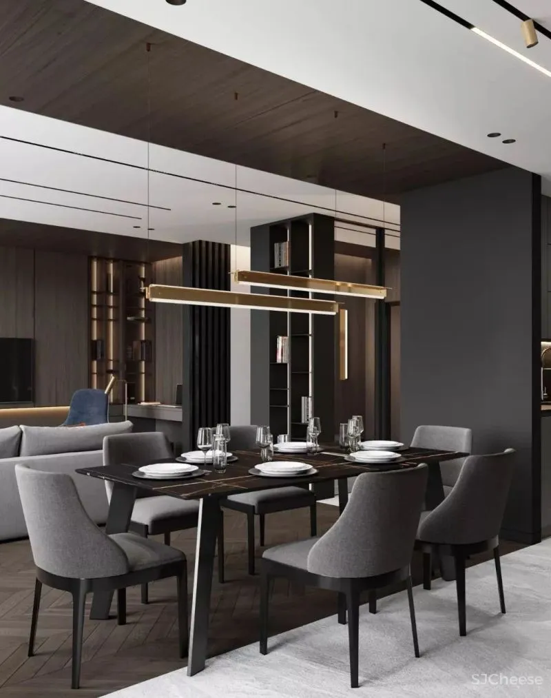 高级灰携手胡桃木，弹奏家居装饰新篇章