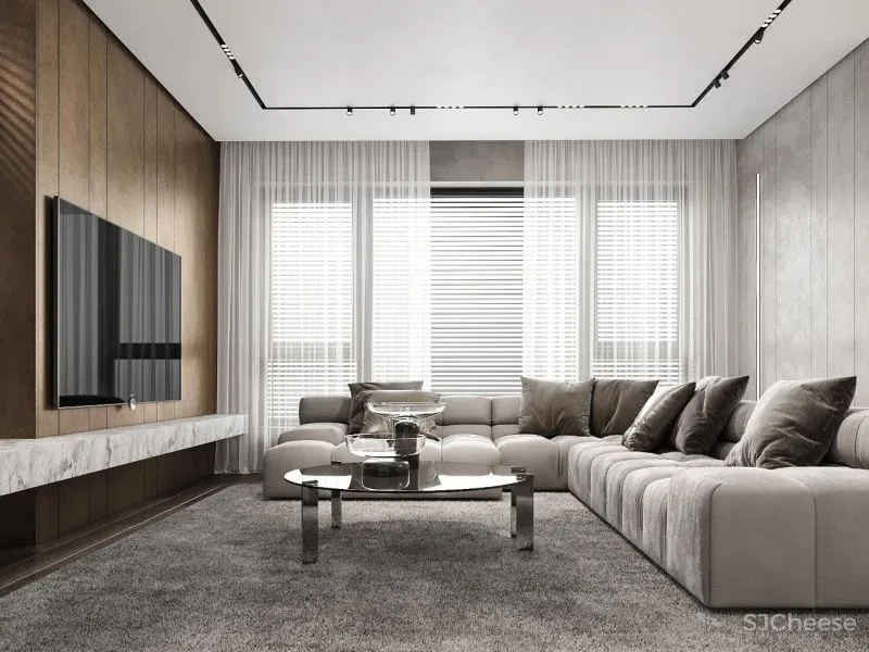 157㎡ 高颜值的男性空间,客厅太抢眼了!